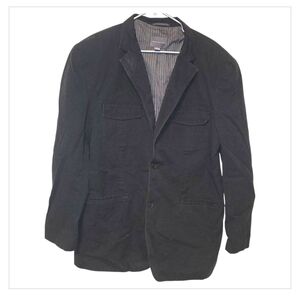 Vintage Wilker Rodriguez Mens XLT Black Cotton Blazer Y2K Casual Sport Coat